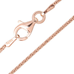 Catenina a treccia in argento 925 placcato oro rosa - 50 cm - 3,8 g