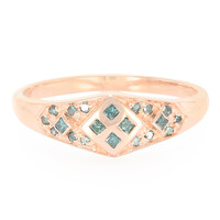 Anello placcato in oro con Diamante Fancy