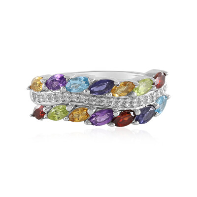 Anello in argento con Topazio Blu Svizzero