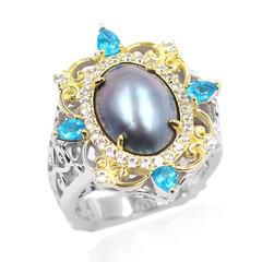 Anello in argento con Perla Mabe (Dallas Prince Designs)
