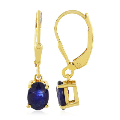 Orecchini in argento con Zaffiro Blu del Madagascar
