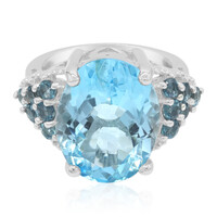 Anello in argento con Topazio Blu Cielo