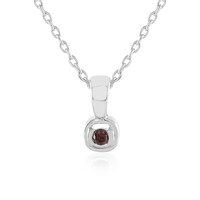 Collana in argento con Diamante Rosso I3