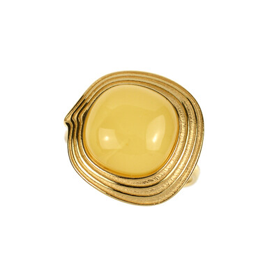 Anello in argento con Ambra Baltica (dagen)