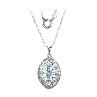 Catenina in argento con Topazio Blu Svizzero