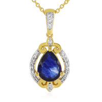 Collana in argento con Zaffiro Blu del Madagascar