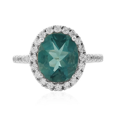 Anello in argento con Fluorite Petrolio del Belgio