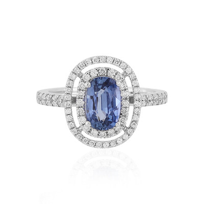 Anello in oro con Zaffiro Ceylon Blu