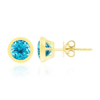 Orecchini in oro con Topazio Blu Svizzero