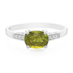 Anello placcato in platino con Tormalina Cuprian