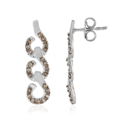 Orecchini in argento con Zircone Cognac