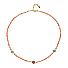 Collana in argento con Quarzo Fragola