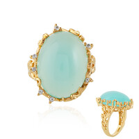 Anello in argento con Calcedonio Blu