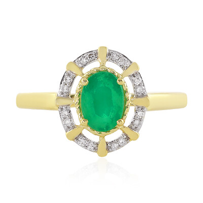 Anello in oro con Smeraldo Brasiliano