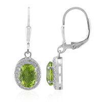 Orecchini in argento con Peridoto della Birmania