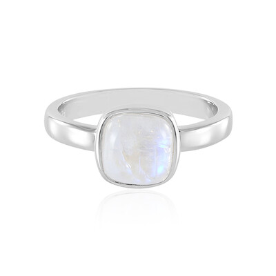 Anello in argento con Pietra di Luna Arcobaleno