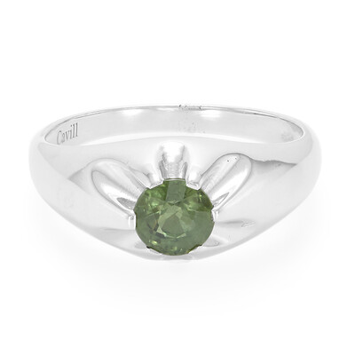 Anello placcato in platino con Zaffiro del Mozambico