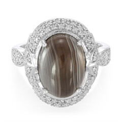 Anello in argento con Agata Botswana