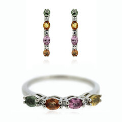 Anello in argento con Zaffiro Fancy
