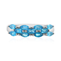 Anello in argento con Apatite Blu Neon