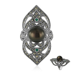 Anello in argento con Perla Tahitiana (Annette classic)