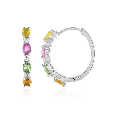Orecchini in argento con Zaffiro Fancy