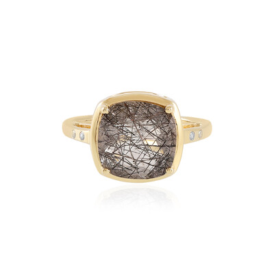 Anello in argento con Quarzo Rutilato Nero