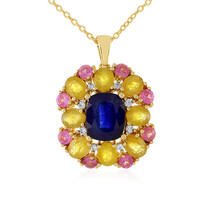 Collana in argento con Zaffiro Blu del Madagascar