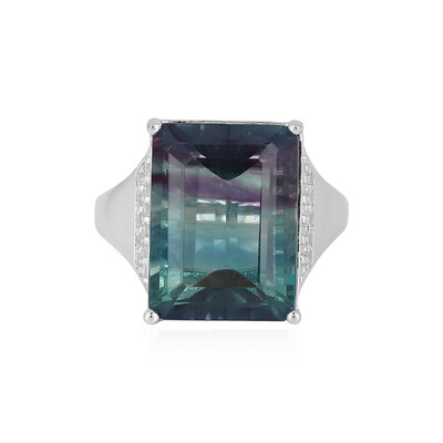 Anello in argento con Fluorite Bicolore
