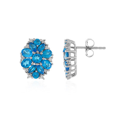 Orecchini in argento con Apatite Blu Neon