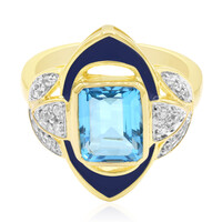Anello in argento con Topazio Blu Svizzero