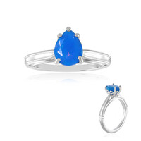 Anello in argento con Opale Blu dell'Etiopia