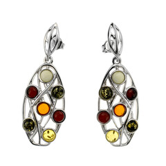 Orecchini in argento con Ambra Baltica