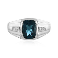 Anello in argento con Topazio Blu Londra