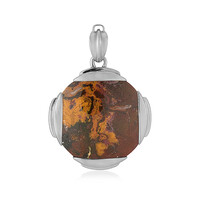 Ciondolo in argento con Legno Fossile (Bali Barong)