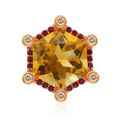 Ciondolo in oro con Citrino Madeira (Adela Gold)