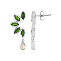 Orecchini in argento con Diopside Russo