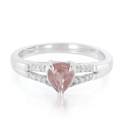 Anello in oro con Zaffiro Padparadscha (non riscaldato)