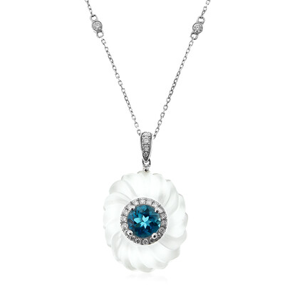 Collana in oro con Quarzo Bianco