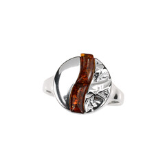 Anello in argento con Ambra Baltica