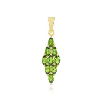 Ciondolo in argento con Diopside Russo
