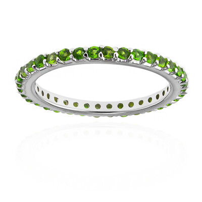 Anello in argento con Diopside Russo