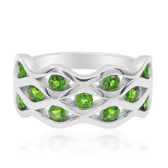 Anello in argento con Diopside Russo