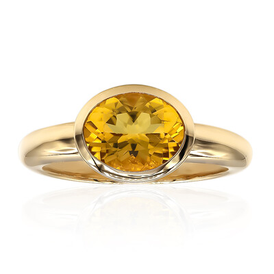 Anello in oro con Berillo Dorato
