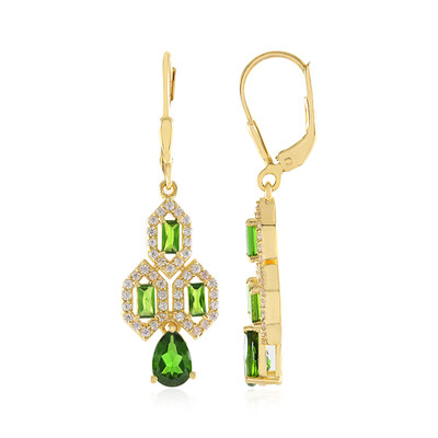 Orecchini in argento con Diopside Russo