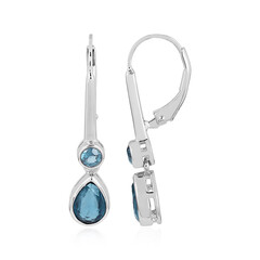 Orecchini in argento con Cianite Blu Foglia di Tè