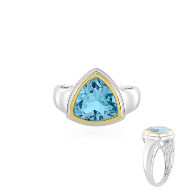 Anello in argento con Topazio Blu Svizzero