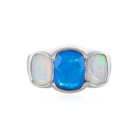 Anello in argento con Opale Blu dell'Etiopia