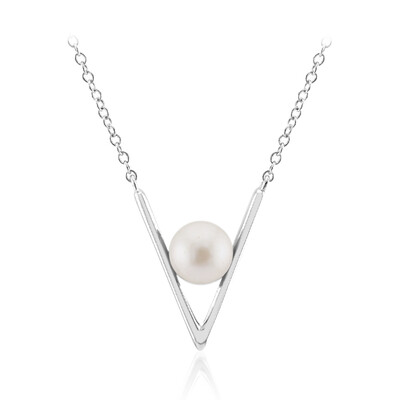 Collana in argento con Perla d'Acqua Dolce Bianca