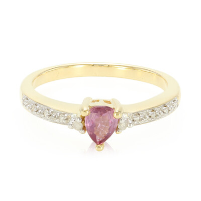 Anello in oro con Zaffiro Padparadscha (non riscaldato)
